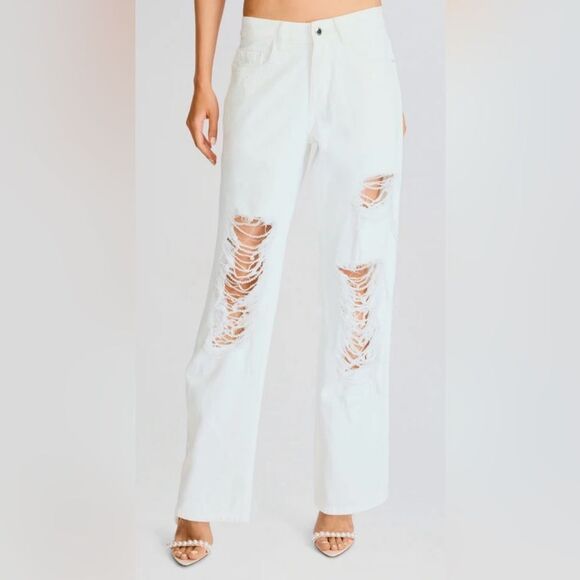 NWT Retrofete MADISON PEARL EMBELLISHED JEAN White size 27